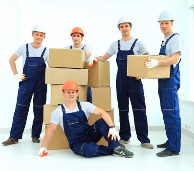 Removal team preparing a flat move in Romford