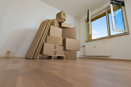 Removal team unloading furniture during a local move