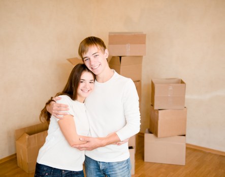 Romford moving van loaded with furniture and boxes