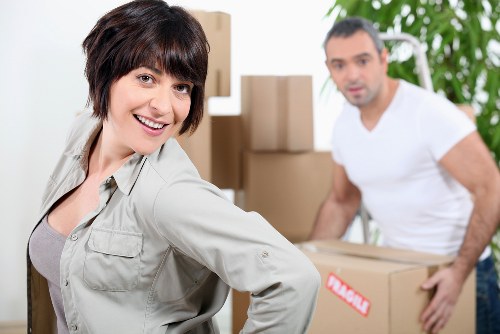Packed boxes ready for flat removals in Romford