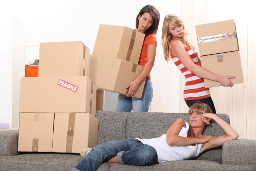 Secured items in a van during transit